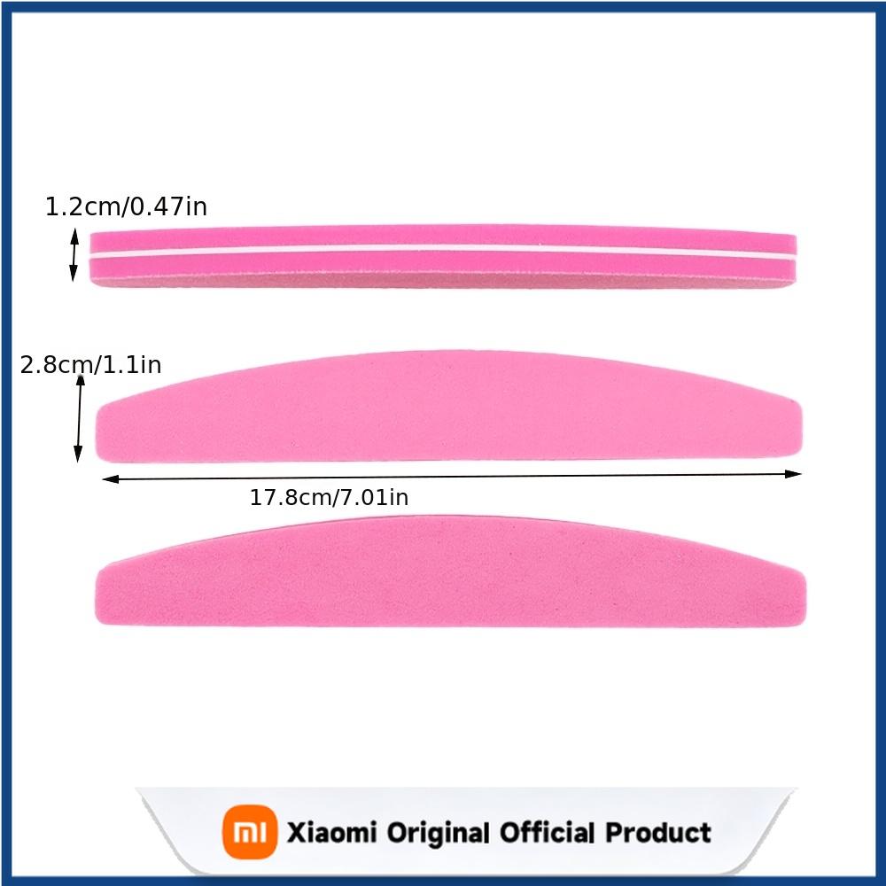 Xiaomi 5pcs Sponge Nail File Professional Double-sided Nail File Block Nail Polish Buffing Sanding Buffer Strip Polishing Pedicure