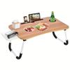 Extra-Large Portable Laptop Bed Desk - Multi-Functional Tray Stand with Cup Holder and Drawer - Stable, Durable, Foldable