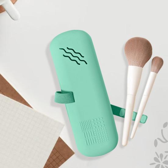 Silikonová kosmetická taška cestovní držák na štětce na make-up přenosný organizér na štětce ventilovaná kosmetika