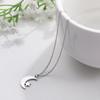Stainless Steel Crescent Moon Star Pendant Necklace Ladies Birthday Party Jewelry Gift Cute Fashion Accessory