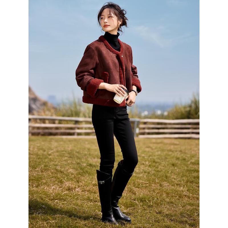 Women's Ankara Red Faux Fur Winter Coat