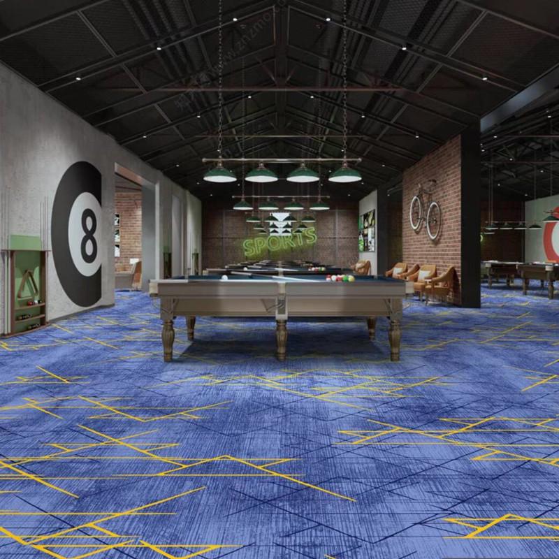 Luxury Printed Carpet for Hotel Billiard, Game, and Recreation Rooms – Wall-to-Wall Hallway and Private Room Flooring