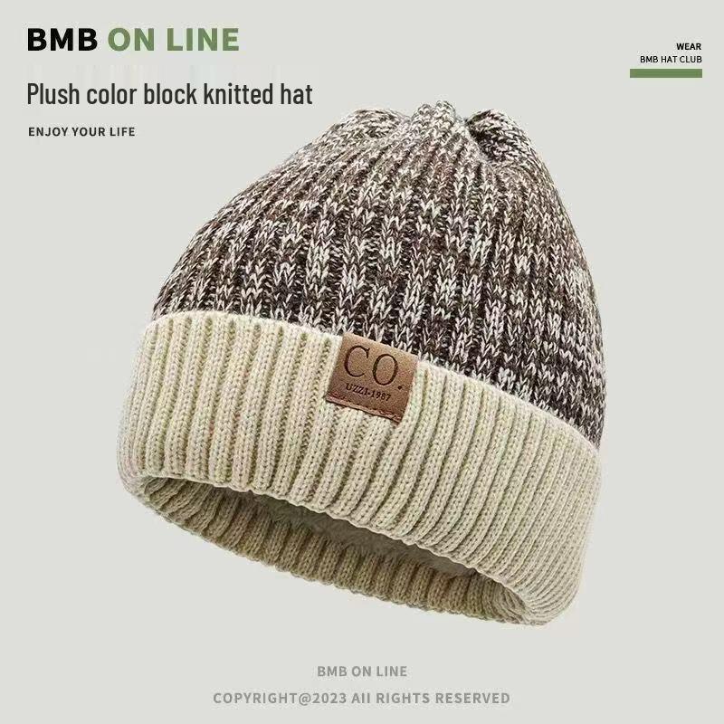 

Men s Winter Knitted Wool Hat - Trendy Korean Style, Fleece-Lined & Windproof. Warm, Thick Cotton Hat for Youth.