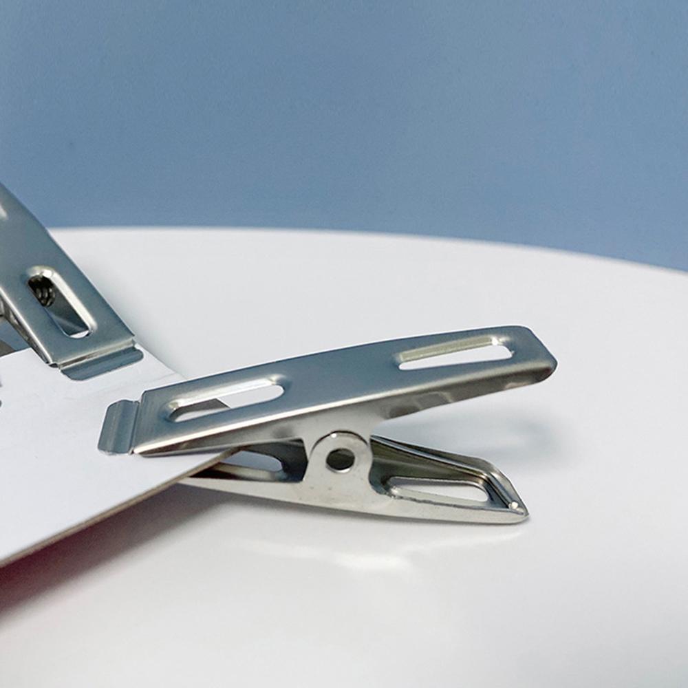 20PCS Stainless Steel 4.5cm Nailless 1cm Flat Mouth Clip Drying Clothes, Socks And Clothes Clip