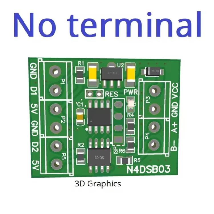 2CH RS485 Modbus 5V 12V 24V RS485 Bus Cores Board Networking Control Module -55-125℃  Sensors Adapter Board Replacement