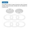 Uxcell Aluminum Coffee Pot Accessory for Stainless Steel Espresso Makers, Includes 1 Filter and 6 Silicone Gasket Seals, Size: 64x54x3mm, 6-Cup Moka