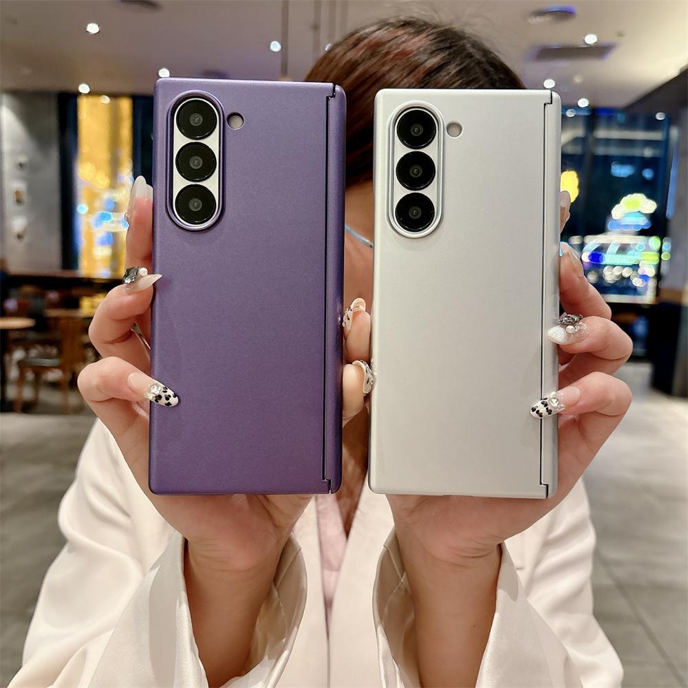 Jednokolorowe Etui Na Samsung Galaxy Z Fold 7 6 5 5G Zawias Osiowy Ochronne Etui Na Telefon PC Twarda Powłoka Fold7 Fold6 (Tylko tylna okładka)