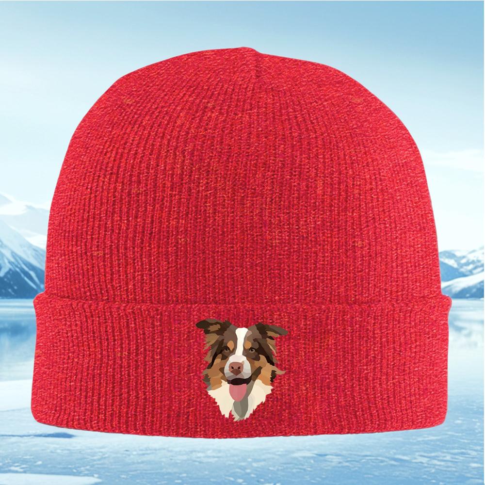 

Dog head geometric design brown eyes Men Women Unisex Knitted Hat Beanie Pullover Cap Winter Thermal Warm Christmas Outdoor Cycl
