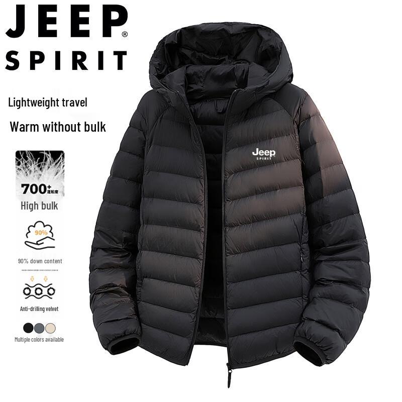 Мужская пуховая куртка с капюшоном JEEP SPIRIT M чёрный