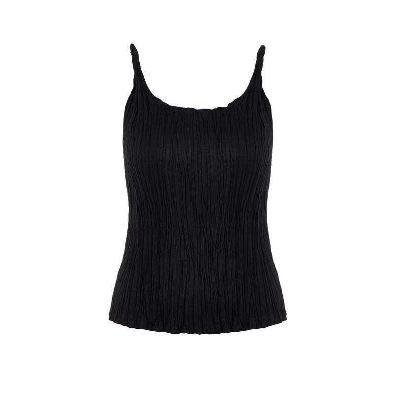 LANCY Pleated Design Sleeveless Camisole Top 2XL