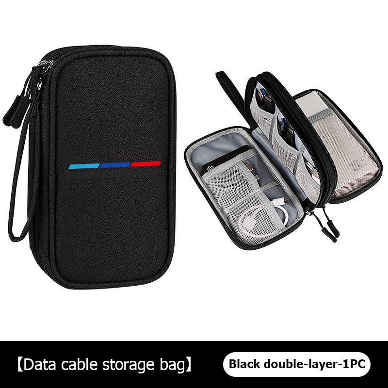 Universal Car Travel Portable Data Cable Storage Bag Accessories For BMW Performance M2 M3 M4 X1 X3 X4 X5 E87 X7 E91 G20