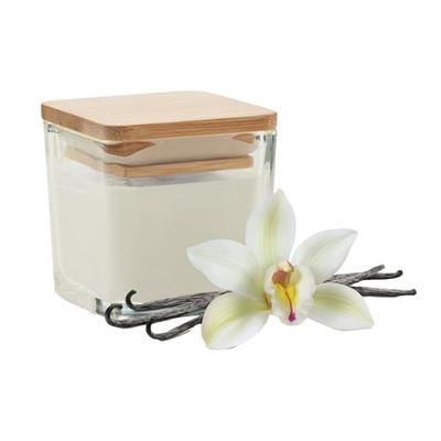 Vela Aromática Pila Vanilla Quadrada de Bambu