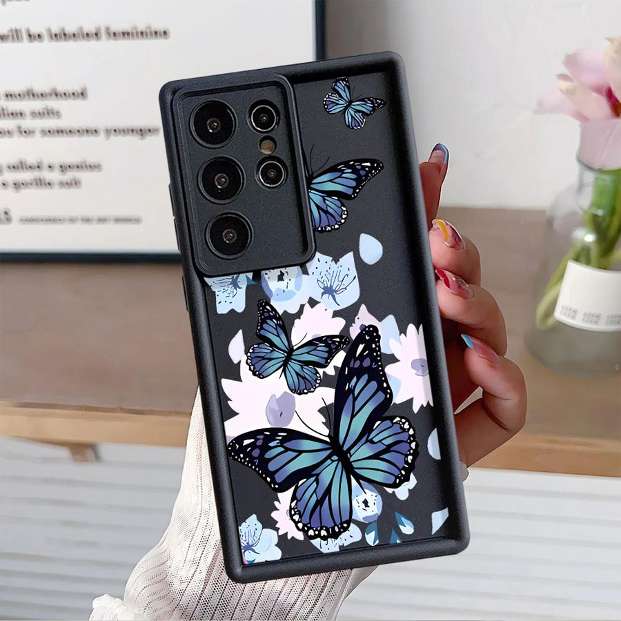 INS Retro Butterfly Phone Cover Case for Samsung Galaxy S24 Plus S20FE S22 S25 Edge S23 FE S24Ultra S25 Ultra S21