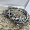 Nordic Titanium Steel Double Bracelet Men's Viking Celtic Wolf Head European and American Bracelet Bracelet