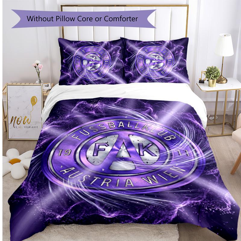 Austria Wien FC Printed 3PCS Bedding Set Breathable Duvet Cover with Pillowcases Decorative Bed Linen for Bedroom Home