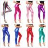 PU Leggings Damen Kunstleder Leggings Tanzparty Hosen Metallic Farbe Sexy Club Skinny Kostüm Hosen Enge Hosen