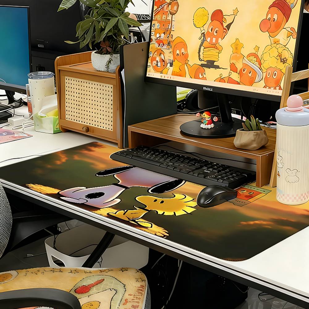 Classic Cartoon S-sNOopyS Kawaii Mouse Pad Computer Mat Deskpad Laptop Keyboard Mat Office Large Landscape Mousepad