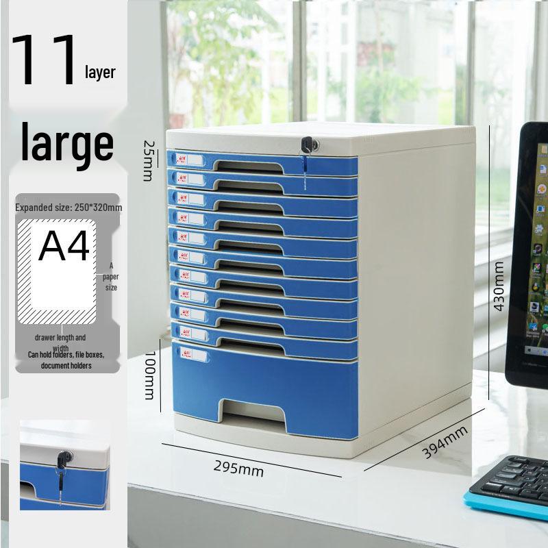 Abschließbarer mehrschichtiger A4-Desktop-Aktenschrank und Aufbewahrungsbox