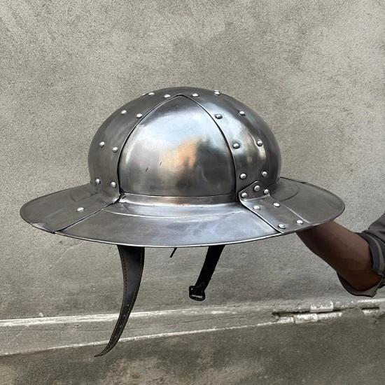 

Warriorpoint 18 калибра Средневековый итальянский шлем-котелок, шляпа рыцаря, реплика доспехов, косплей, LARP-шлем