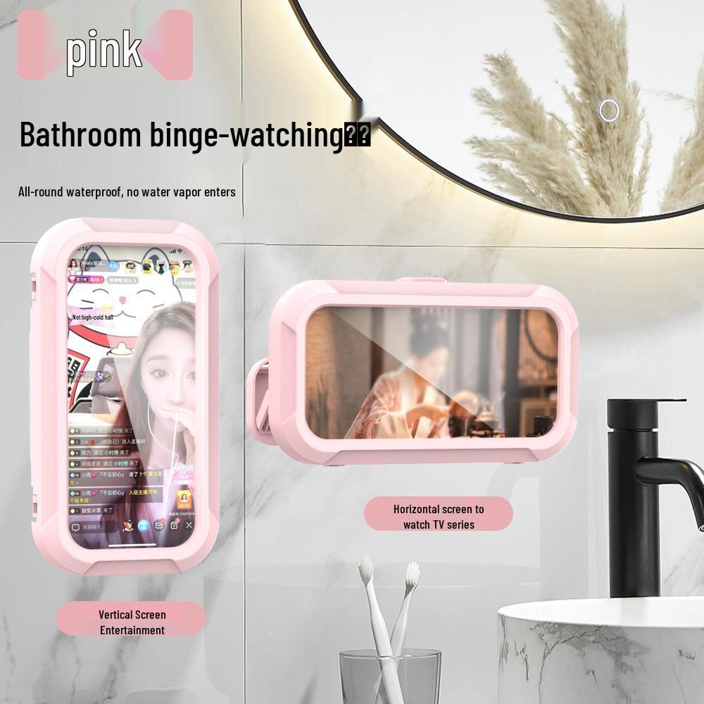 Waterproof Wall-Mounted Touch Screen Phone Holder for Bathroom and Kitchen