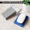 Silicone Soap Dish Self Draining Soap Box Plate Tray Shower Soap Holder Draining Kitchen Sink SpongeHolder Bathroom Accessories