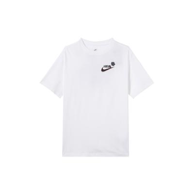Nike Alphabet Logo Print American Retro Casual Pullover Crew Neck Short Sleeve T-Shirt With Dropped Shoulders Women Tops White DR9003-100