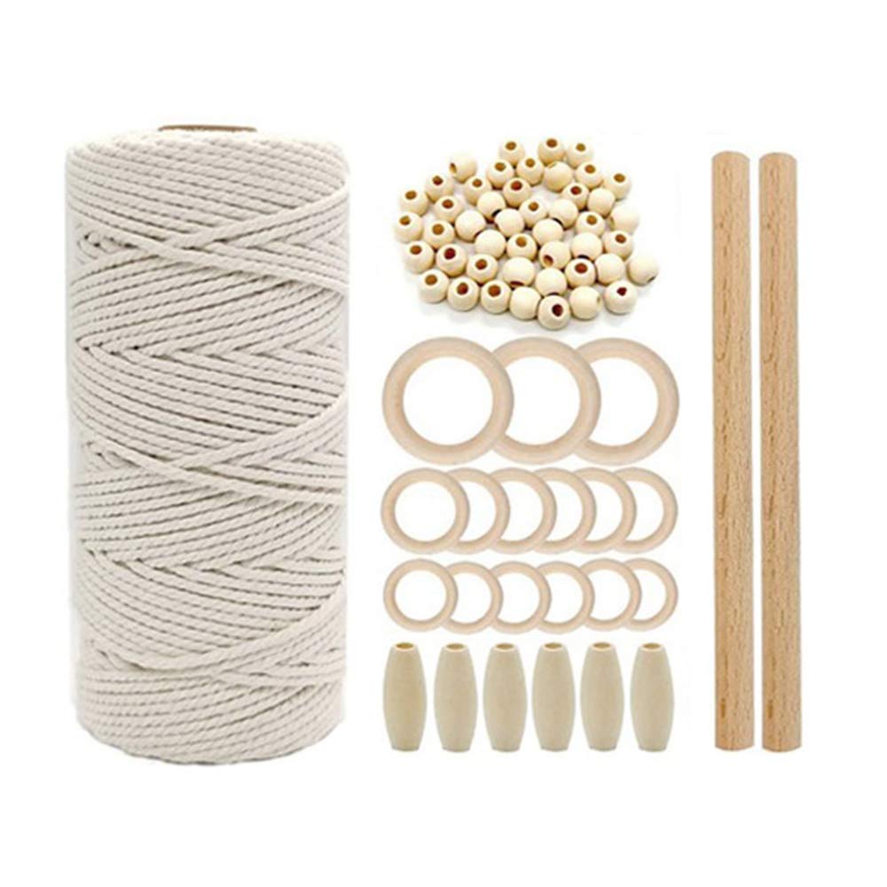Lumierechat Macrame Knitting Cotton Rope DIY Handmade Wall Decor Kit, Cord, Thread, Crafts, Tapestry, (a-b891)