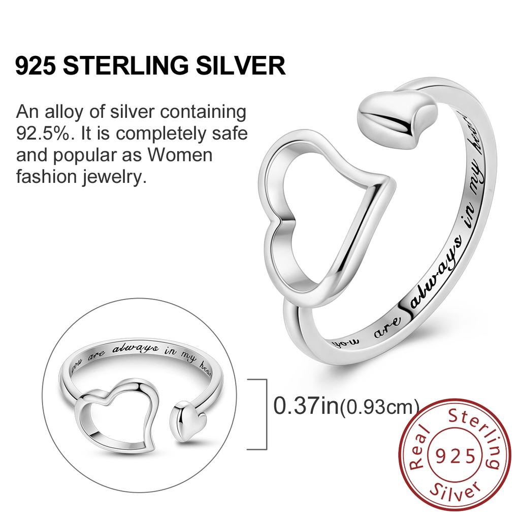 Latest In Authentic Genuine Copper Simple Heart Open Copper Alloy Ring Design Luxury Design Finger Ring For Women Wedding Jewelry Creation Present