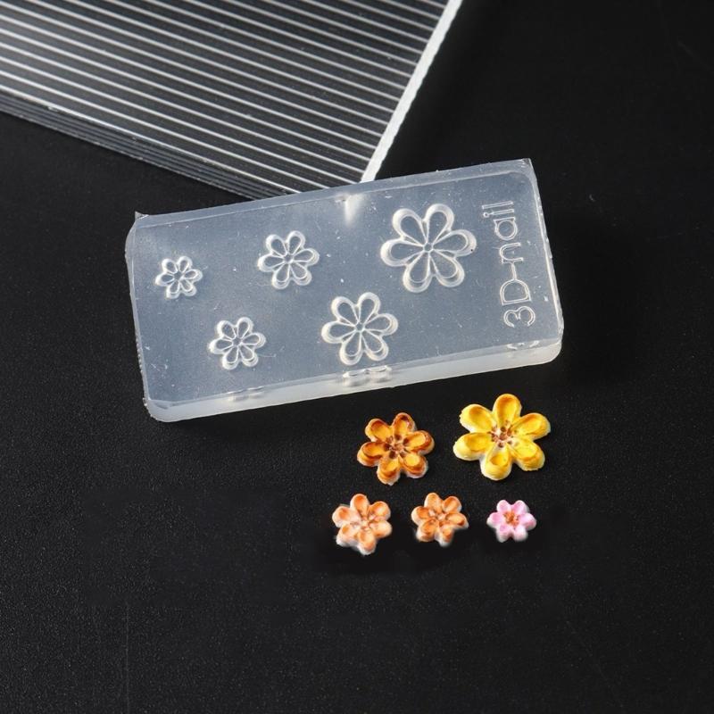 Flower Molds Nail Art Silicone Molds Stencils Manicure Template Plumeria Flower Nail Art Decorations Nail Carving Mould