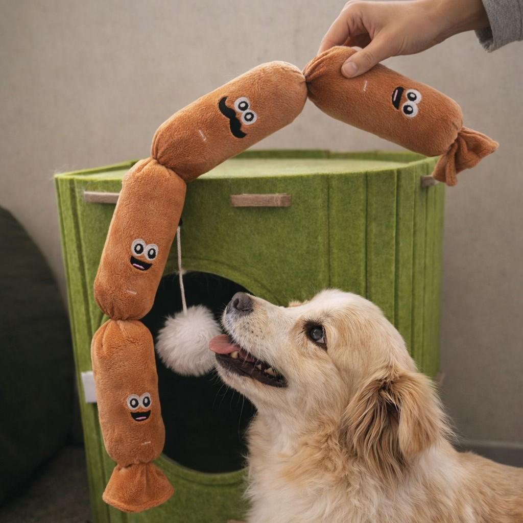 Interactive Squeaky Sausage Dog Toy: Tug, Pull, and Relieve Boredom