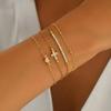 New European and American Style Jewelry Geometric Diamond Cross Design Bracelet Versatile Jewelry Set