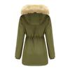 Women's Fashion Solid Colour  And Winter Cotton Loose Cotton Clothes Removable Hood Padded Jacket