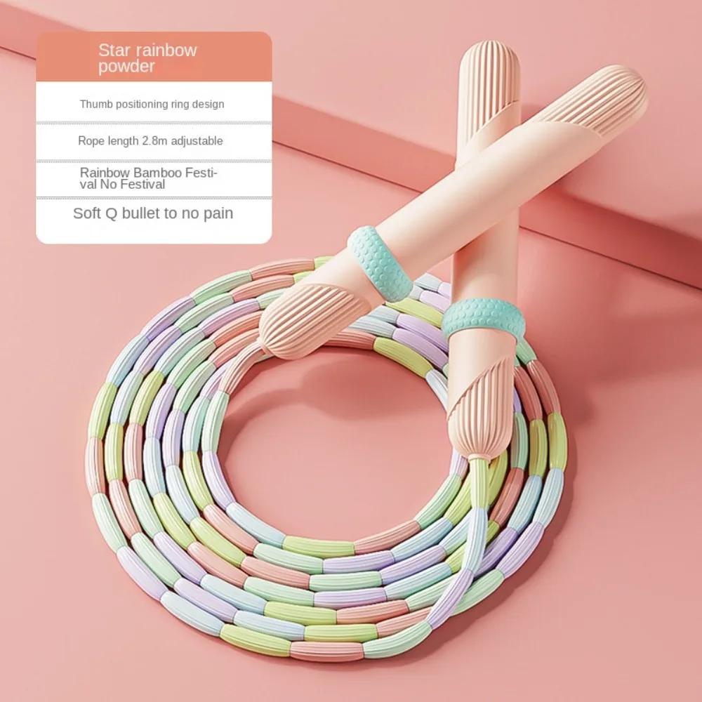 

Gym Equipment Bamboo Joint Racing Jump Rope 2.6m Lightweight Exam Jump Rope Anti-Skid Professional Sports Rope Children Gifts розовый
