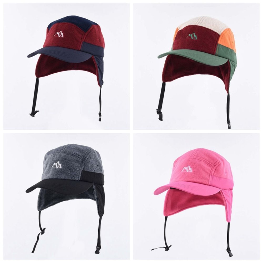 Multi-functional Earflaps Visor Hat Japanese Style Windproof Pilot Cap Ear Protection Cap Women