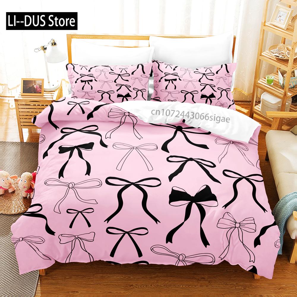 Popular Style Bowknot Bedding Sets Skin Friendly Soft Bedsheets And Duvet Covers Comfortable And Lovely Suitable For All Ages