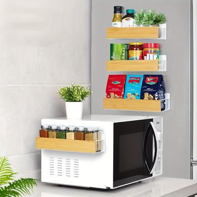 1pc Magnetic Shelf, Magnetic Fridge Storage Shelf, Wall Mounted Storage Shelf for Laundry, Kitchen Organisation, Home Organising and Storage Supplies