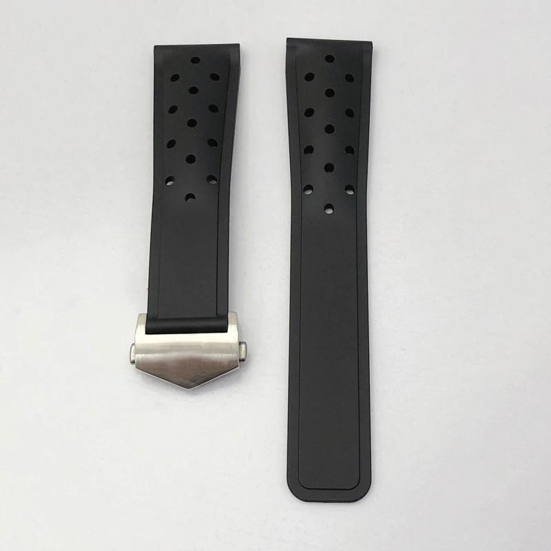 

Watchband For TAG HEUER F1 Racing Car, CARRERA And Diving Series, High Quality Silicone Rubber Watch Strap Men 22mm 22mm чорний
