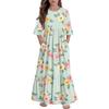 Girls' Tiered Ruffle Dress - 3/4 Sleeve Pocket Maxi With Pockets