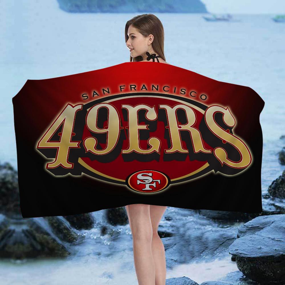San Francisco 49ers Team Großes Mikrofaser Strandtuch Schnelltrocknendes Handtuch Sandstrandtücher Pooltuch für Reisen Schwimmbad Yoga