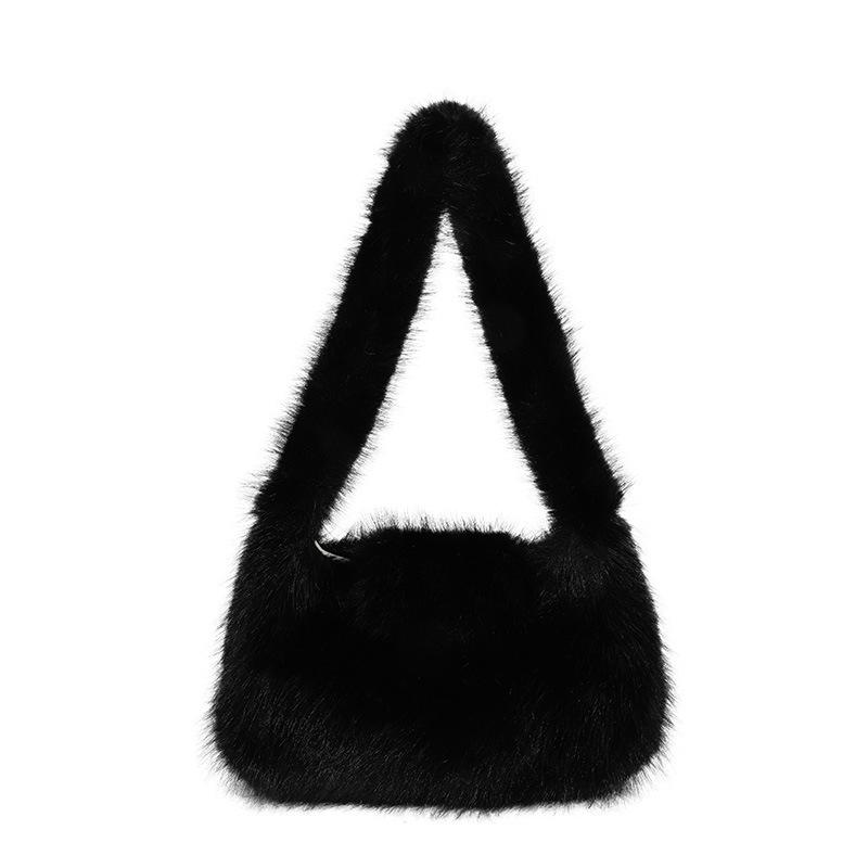 New autumn and winter plush bag women's large-capacity commuter bag college student fluffy casual shoulder tote bag