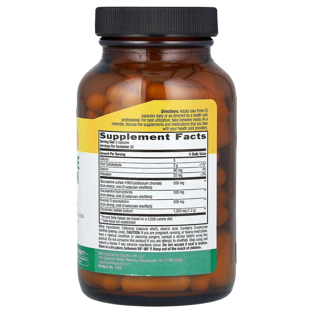 Country Life Glucosamine Chondroitin Formula Capsules, 90 Count