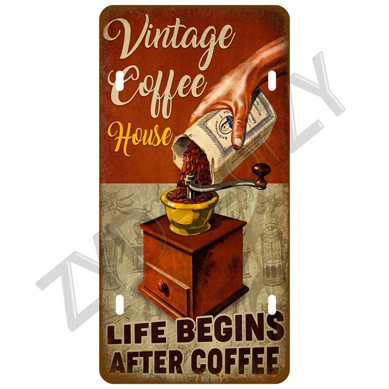 Kaffe Plåtskylt Vintage Metallskylt Rolig Poster Registreringsskylt Heminredning För Bar Pub Klubb Man Cave Väggdekoration Vin Öl