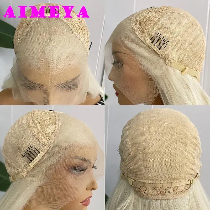 613 Blonde Lace Front Wig 13x4 Natural Hairline Glueless Long Body Wave Synthetic Wig for Women Daily Use Cosplay Wig Frontal