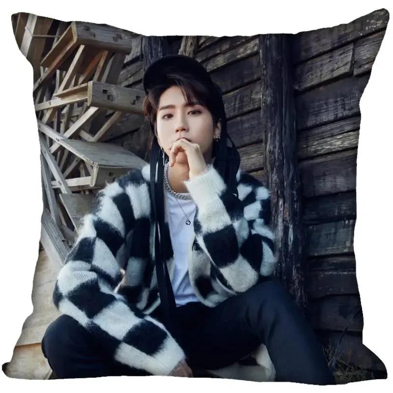 New Han Jisung KPOP Pillow Cover Bedroom Home Office Decorative Pillowcase Square Zipper Pillow Cases 45X45CM Satin Soft No Fade
