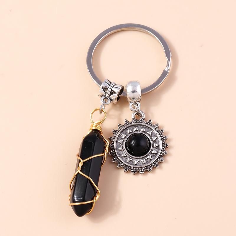 Retro Alloy Sun Moon Keychain Metal Star Keyring Pendants for Car key Holder Handbag Decor Jewelry Gifts Accessories