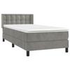 3131165 vidaXL Bed with Divan Base and Mattress Light Grey 80x200 Cm Velvet
