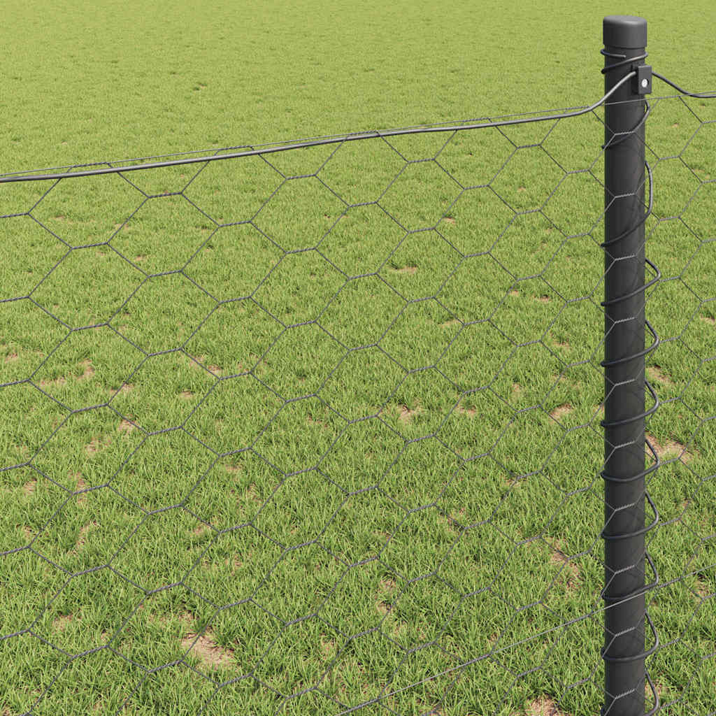 Hexagonal Fence Gray 1.6 X 10 M Steel