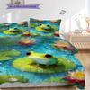 Frog Pattern Bedding Quilt Set Quilt Cover Pillowcase Home Decoration Birthday Gift (1 * duvet cover + 2 * pillowcase, without core)