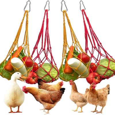 Hühner Gemüse Netzbeutel, Hühner Gemüse Hängefutterspender, Hühnerspielzeug Gemüseständer im Hühnerkäfig, Geflügel Obstständer, Hühner Kohl Futterspender