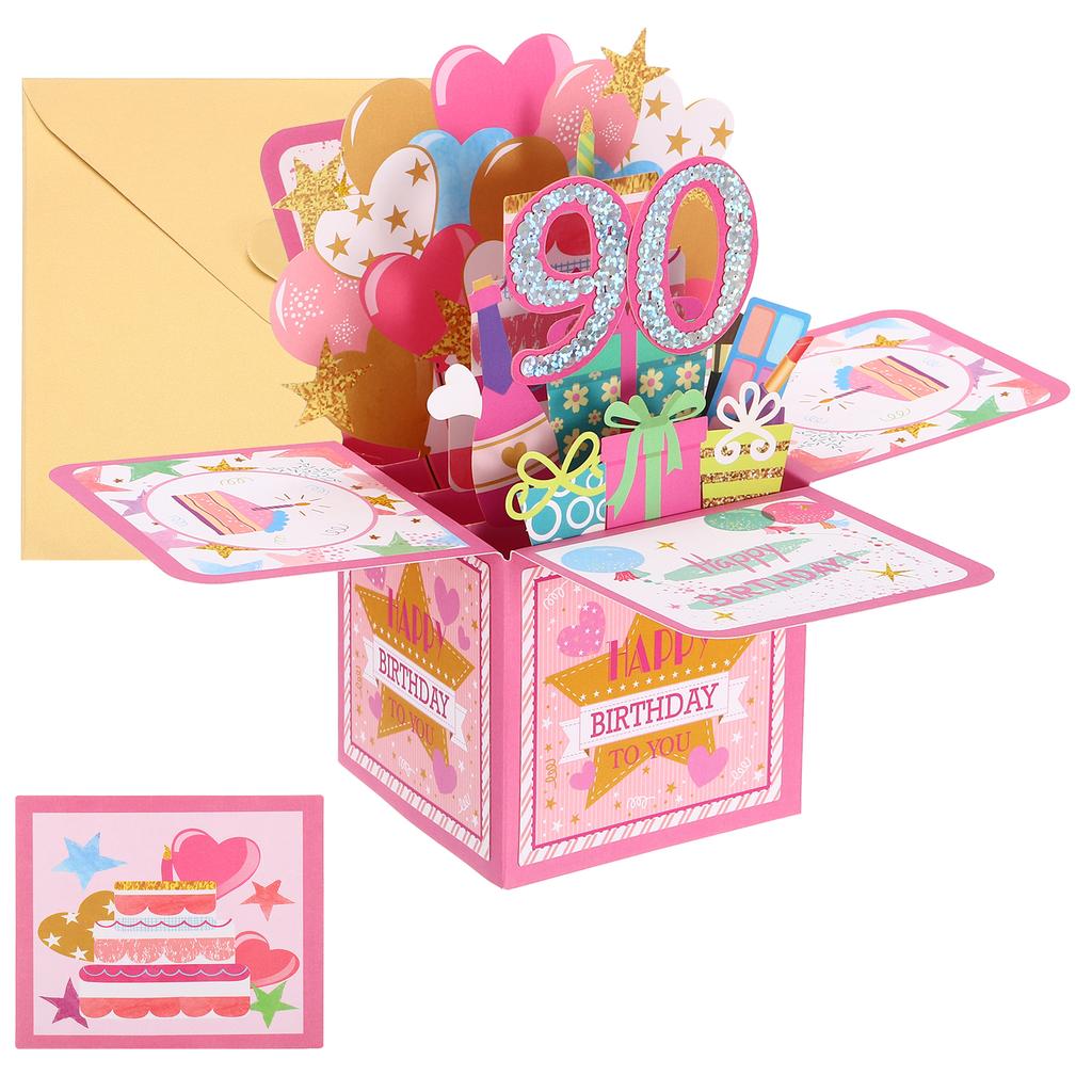 Uxcell 3D Unique Pop Up Birthday Card Kids Boy Baby Shower First Birthday Party Greeting Cards Handmade Miniatures Postcard Gift